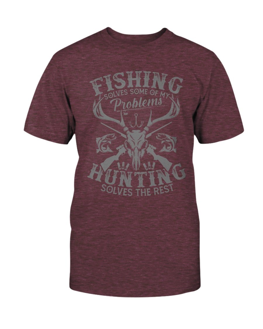Fishing and Hunting Solves Problems T-shirt – Hunt Hook Eat